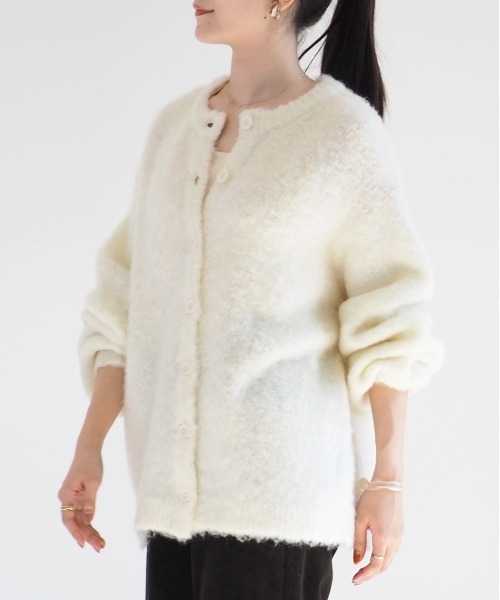 cepo（セポ）の「ふわふわ綿あめニットカーディガン（カーディガン/ボレロ・レディース・ブルー/グリーン/オフホワイト/ベージュ・M）」の9枚目の写真
