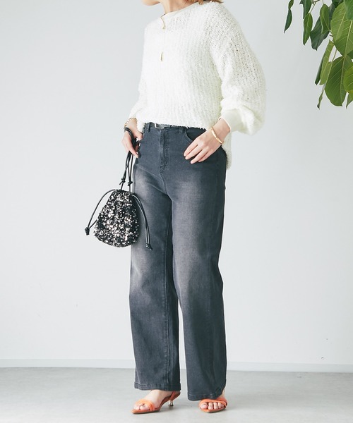 un dix cors（アンディコール）の「スパンコール巾着（ハンドバッグ・レディース・ブラック/シルバー・FREE）」の5枚目の写真