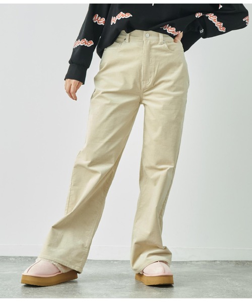 ANAP(アナップ)の「コーデュロイストレートパンツ(その他パンツ・レディース・ダークブラウン/モスグリーン/アイボリー・M/S)」の4枚目の写真