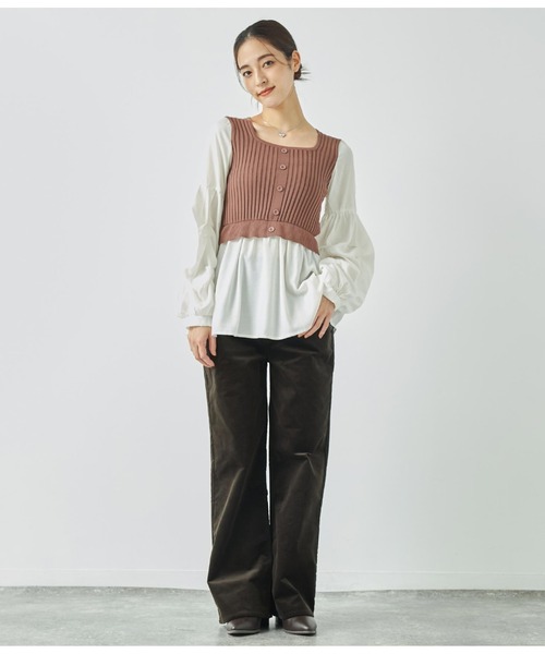 ANAP(アナップ)の「コーデュロイストレートパンツ(その他パンツ・レディース・ダークブラウン/モスグリーン/アイボリー・M/S)」の11枚目の写真