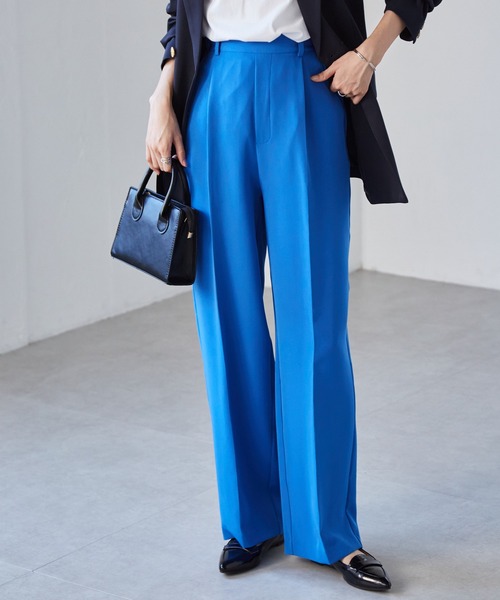 RANAN（ラナン）の「[低身長サイズ有]美脚シルエットセンタープレススラックス(股下62cm)（スラックス・レディース・チャコール/ライトピンク/ブラック/ロイヤルブルー/ライトグレー/ブルーグリーン/ブラウン系その他/ダークブルー/イエロー系その他/シルバーグレー・M/S/LL/L/3L）」の8枚目の写真