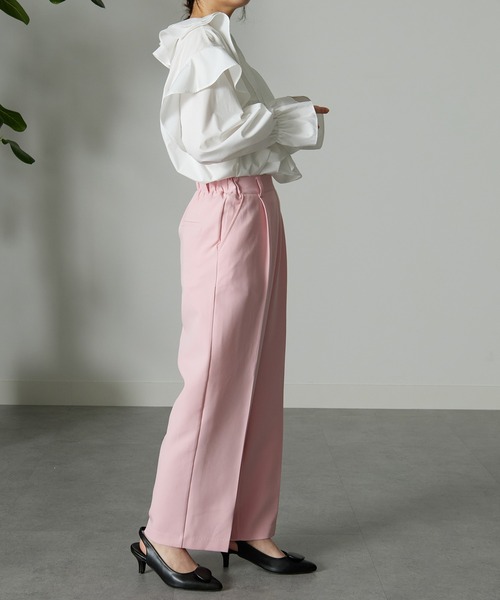 RANAN（ラナン）の「[低身長サイズ有]美脚シルエットセンタープレススラックス(股下62cm)（スラックス・レディース・チャコール/ライトピンク/ブラック/ロイヤルブルー/ライトグレー/ブルーグリーン/ブラウン系その他/ダークブルー/イエロー系その他/シルバーグレー・M/S/LL/L/3L）」の22枚目の写真