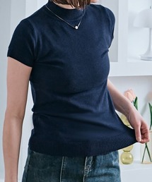 サラッと着られて、上品見え。毎日に寄り添う 半袖 ハイネック サマーニット