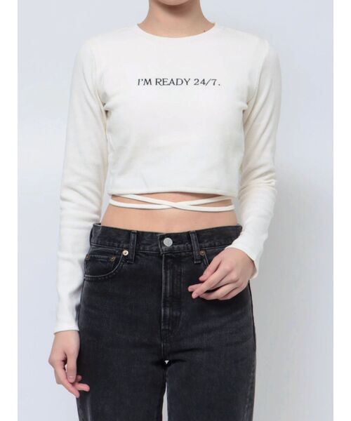 jouetie（ジュエティ）の「バックオープントップス【カップ付き】（Tシャツ/カットソー・レディース・ブラック/ネイビー/オフホワイト/ピンク・MEDIUM）」の2枚目の写真