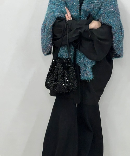 chuclla(チュクラ)の「スパンコール 巾着 2wayバッグ cha23a004(ショルダーバッグ・レディース・ブラック/シルバー・FREE)」の18枚目の写真