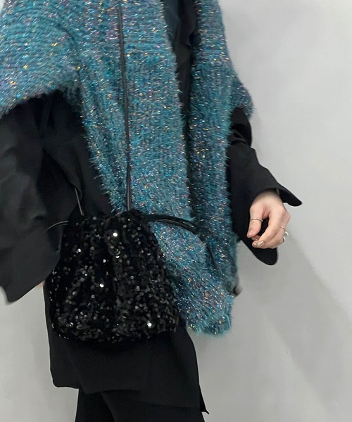 chuclla(チュクラ)の「スパンコール 巾着 2wayバッグ cha23a004(ショルダーバッグ・レディース・ブラック/シルバー・FREE)」の20枚目の写真