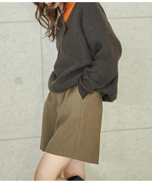 ANAP（アナップ）の「ツータックバミューダパンツ（その他パンツ・レディース・ブラウン/ブラック・FREE）」の5枚目の写真