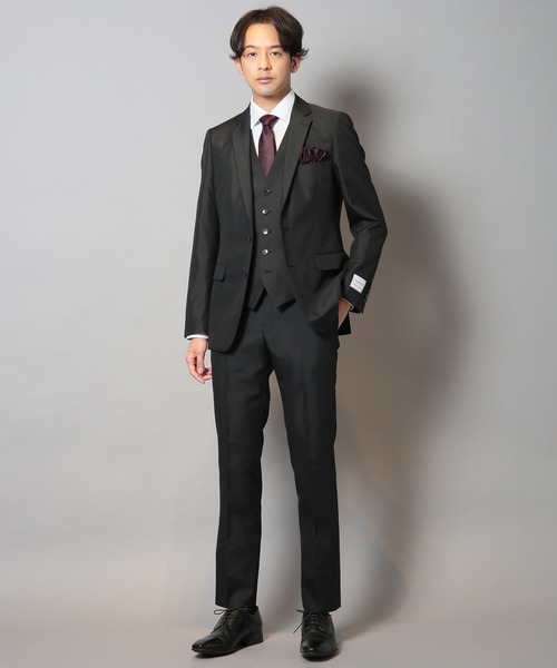 CROWDED CLOSET（クラウデッドクローゼット）の「ブライトナローストライプスーツセットアップ（同素材ベストあり）（セットアップ・メンズ・ブラック/ネイビー・01/02/03/04）」の2枚目の写真