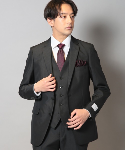 CROWDED CLOSET（クラウデッドクローゼット）の「ブライトナローストライプスーツセットアップ（同素材ベストあり）（セットアップ・メンズ・ブラック/ネイビー・01/02/03/04）」の6枚目の写真