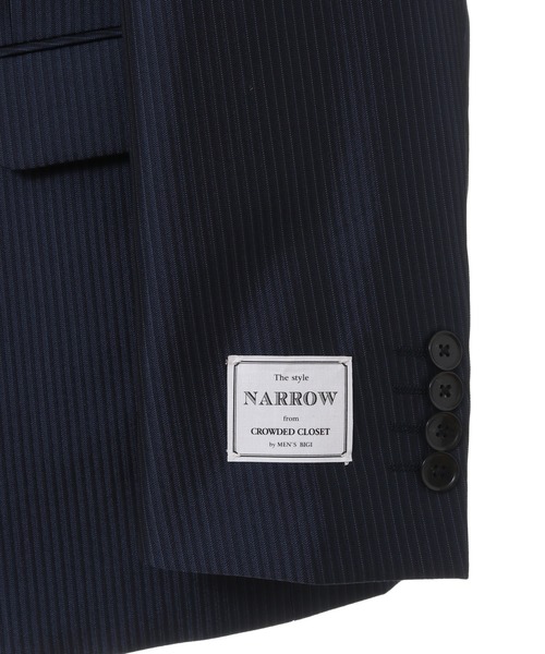 CROWDED CLOSET（クラウデッドクローゼット）の「ブライトナローストライプスーツセットアップ（同素材ベストあり）（セットアップ・メンズ・ブラック/ネイビー・01/02/03/04）」の19枚目の写真