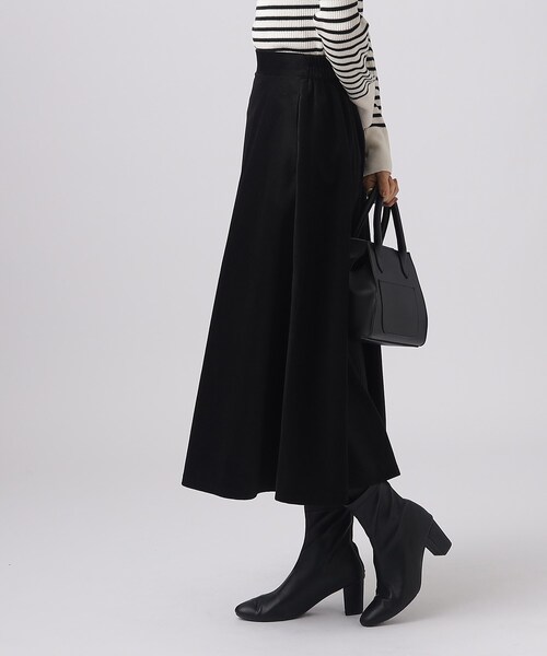 DRESKIP(ドレスキップ)の「◆【上品な光沢】ベロアツイル ミディ丈 フレアスカート(スカート・レディース・ダークグレー/ブルーグリーン/ブラック・02/03/04)」の5枚目の写真