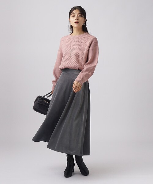 DRESKIP(ドレスキップ)の「◆【上品な光沢】ベロアツイル ミディ丈 フレアスカート(スカート・レディース・ダークグレー/ブルーグリーン/ブラック・02/03/04)」の22枚目の写真