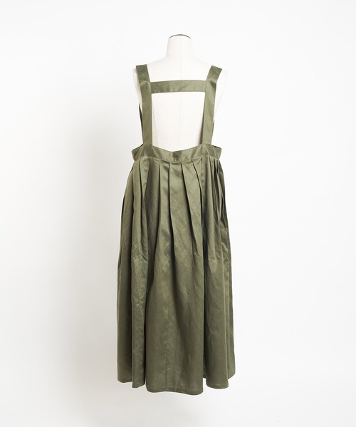 gomme（ゴム）の「Ten/Liツイル　吊りスカート（スカート・レディース・ブラック/カーキ・MEDIUM）」の13枚目の写真