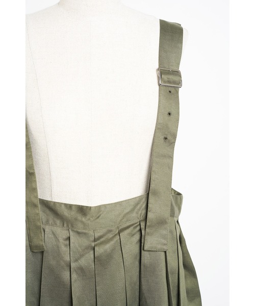 gomme（ゴム）の「Ten/Liツイル　吊りスカート（スカート・レディース・ブラック/カーキ・MEDIUM）」の14枚目の写真