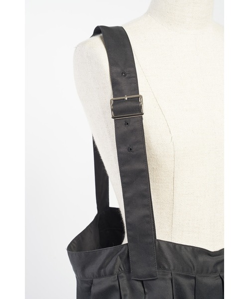 gomme（ゴム）の「Ten/Liツイル　吊りスカート（スカート・レディース・ブラック/カーキ・MEDIUM）」の3枚目の写真