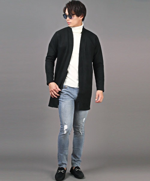 LUXSTYLE(ラグスタイル)の「ダメージスキニーデニムパンツ(デニムパンツ・メンズ・ライトグレー/インディゴブルー/ブラック系その他/ブルー・XL/L/M)」の8枚目の写真
