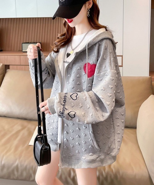 Miniministore(ミニミニストア)の「ジップパーカーレディース 春秋スウェット(パーカー・レディース・グレー/ブラック/ベージュ・XL/XXL)」の8枚目の写真