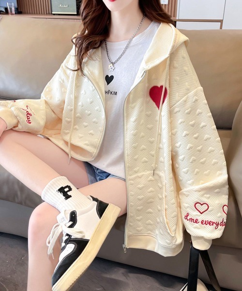 Miniministore(ミニミニストア)の「ジップパーカーレディース 春秋スウェット(パーカー・レディース・グレー/ブラック/ベージュ・XL/XXL)」の11枚目の写真