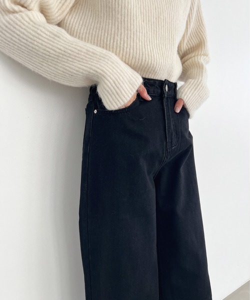 Olu.（オルドット）の「ロングワイドデニムパンツ（デニムパンツ・レディース・ブルー/ブラック・0/1）」の7枚目の写真