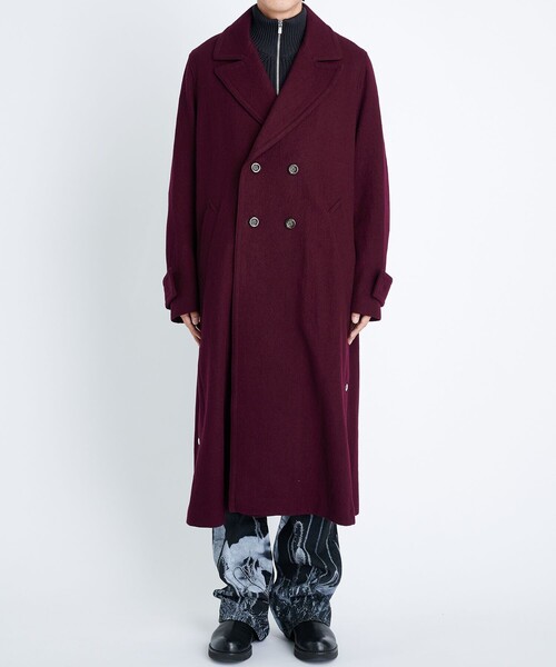 UJOH(ウジョー)の「Side Button Coat(チェスターコート・メンズ・ブラック/ワイン・2/3)」の18枚目の写真