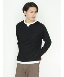 TAKA-Q | タカキューメンズ/TAKA-Q:MEN さまになる フェイクレイヤード キーネック長袖Tシャツ(Tシャツ/カットソー)