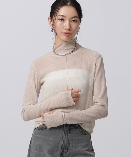 GALLEST（ギャレスト）の「ナチュラルシアーカットソー（Tシャツ/カットソー・レディース・オフホワイト/イエロー系その他/ブラック・38）」の2枚目の写真