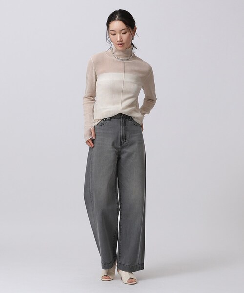 GALLEST（ギャレスト）の「ナチュラルシアーカットソー（Tシャツ/カットソー・レディース・オフホワイト/イエロー系その他/ブラック・38）」の21枚目の写真