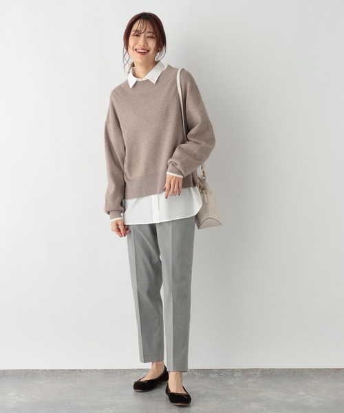 GLOBAL WORK（グローバルワーク）の「365日マイスタイルレギュラーシャツ/975616（シャツ/ブラウス・レディース・ネイビー系8/パープル系その他2/グレイッシュベージュ/ブルー系その他6/ライトブルー/オフホワイト/イエロー/ホワイト系その他/ストライプ/グリーン系その他5・FREE）」の14枚目の写真