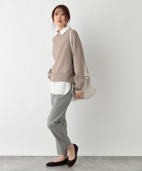 GLOBAL WORK（グローバルワーク）の「365日マイスタイルレギュラーシャツ/975616（シャツ/ブラウス・レディース・ネイビー系8/パープル系その他2/グレイッシュベージュ/ブルー系その他6/ライトブルー/オフホワイト/イエロー/ホワイト系その他/ストライプ/グリーン系その他5・FREE）」の15枚目の写真