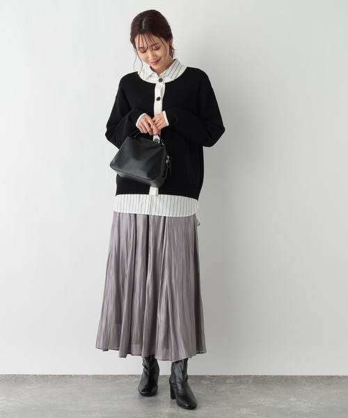 GLOBAL WORK（グローバルワーク）の「365日マイスタイルレギュラーシャツ/975616（シャツ/ブラウス・レディース・ネイビー系8/パープル系その他2/グレイッシュベージュ/ブルー系その他6/ライトブルー/オフホワイト/イエロー/ホワイト系その他/ストライプ/グリーン系その他5・FREE）」の17枚目の写真