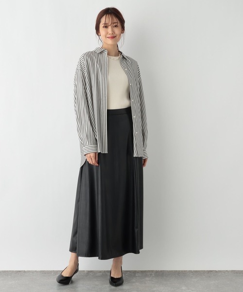 GLOBAL WORK（グローバルワーク）の「365日マイスタイルレギュラーシャツ/975616（シャツ/ブラウス・レディース・ネイビー系8/パープル系その他2/グレイッシュベージュ/ブルー系その他6/ライトブルー/オフホワイト/イエロー/ホワイト系その他/ストライプ/グリーン系その他5・FREE）」の21枚目の写真