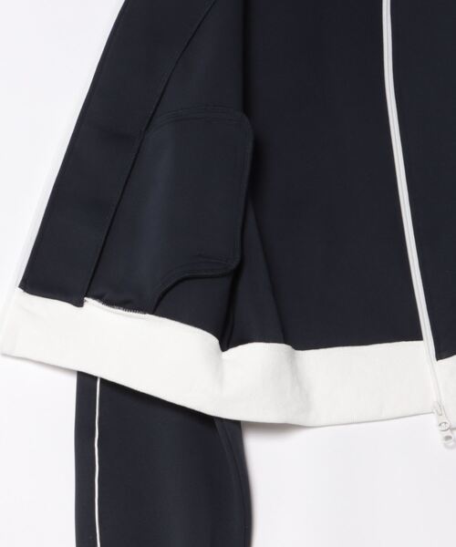 Alley by w closet（アリーバイダブルクローゼット）の「【Alley】ハイネックパイピングジャージ（その他アウター・レディース・ネイビー/ピンク・FREE）」の4枚目の写真