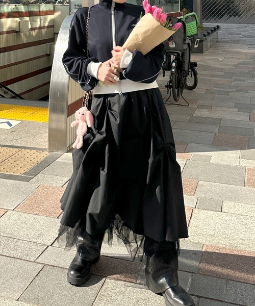 Alley by w closet（アリーバイダブルクローゼット）の「【Alley】ハイネックパイピングジャージ（その他アウター・レディース・ネイビー/ピンク・FREE）」の20枚目の写真