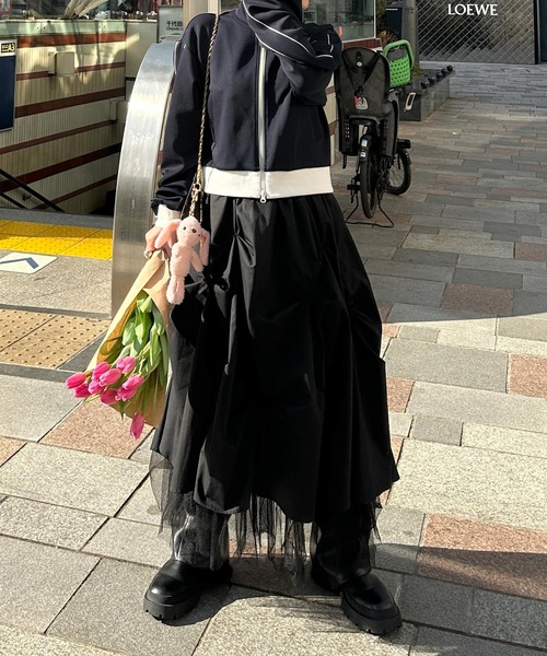 Alley by w closet（アリーバイダブルクローゼット）の「【Alley】ハイネックパイピングジャージ（その他アウター・レディース・ネイビー/ピンク・FREE）」の14枚目の写真