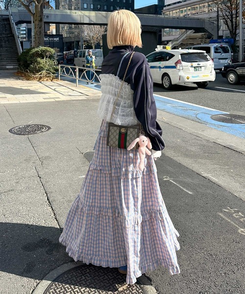 Alley by w closet（アリーバイダブルクローゼット）の「【Alley】ハイネックパイピングジャージ（その他アウター・レディース・ネイビー/ピンク・FREE）」の16枚目の写真