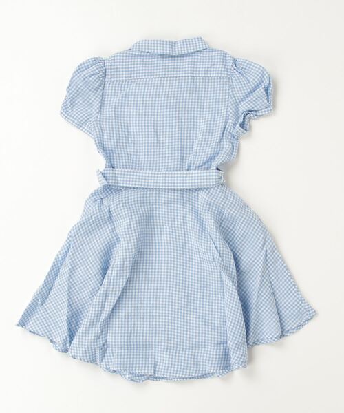 キッズ服(100cm~) ベルテッド ギンガム リネン ドレス 160