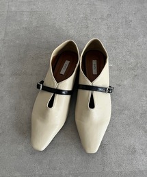 DouDou | 【WEB限定】ソフトスクエアUカットベルトフラットパンプス(パンプス)