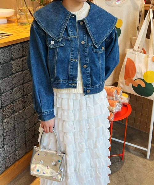 frunco（フランコ）の「ビックカラーデニムジャケット（デニムジャケット・レディース・ブルー・FREE）」の3枚目の写真