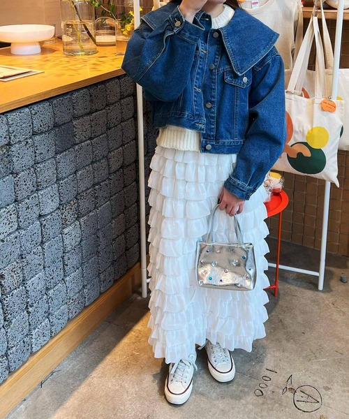 frunco（フランコ）の「ビックカラーデニムジャケット（デニムジャケット・レディース・ブルー・FREE）」の5枚目の写真