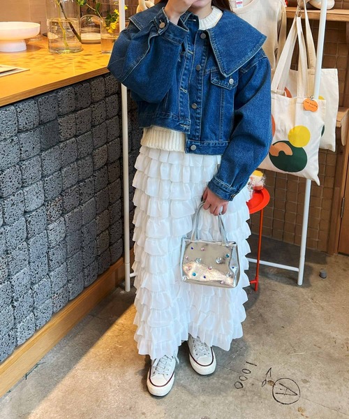 frunco（フランコ）の「ビックカラーデニムジャケット（デニムジャケット・レディース・ブルー・FREE）」の6枚目の写真