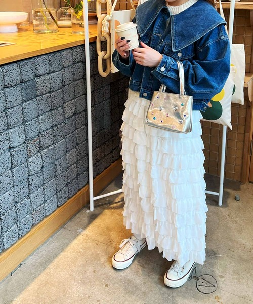 frunco（フランコ）の「ビックカラーデニムジャケット（デニムジャケット・レディース・ブルー・FREE）」の7枚目の写真