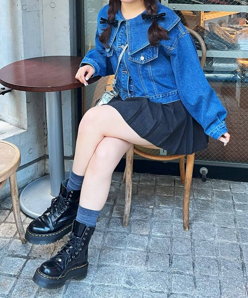 frunco（フランコ）の「ビックカラーデニムジャケット（デニムジャケット・レディース・ブルー・FREE）」の8枚目の写真