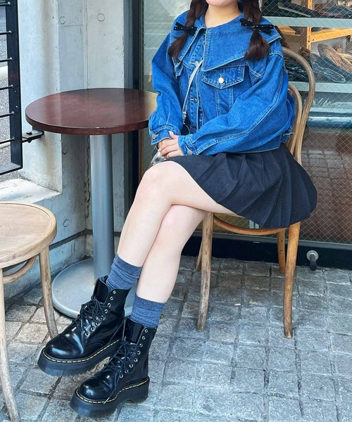 frunco（フランコ）の「ビックカラーデニムジャケット（デニムジャケット・レディース・ブルー・FREE）」の11枚目の写真