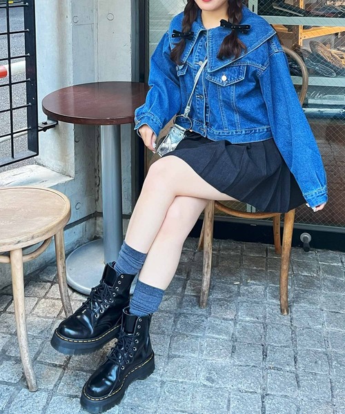 frunco（フランコ）の「ビックカラーデニムジャケット（デニムジャケット・レディース・ブルー・FREE）」の12枚目の写真