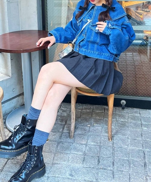 frunco（フランコ）の「ビックカラーデニムジャケット（デニムジャケット・レディース・ブルー・FREE）」の13枚目の写真