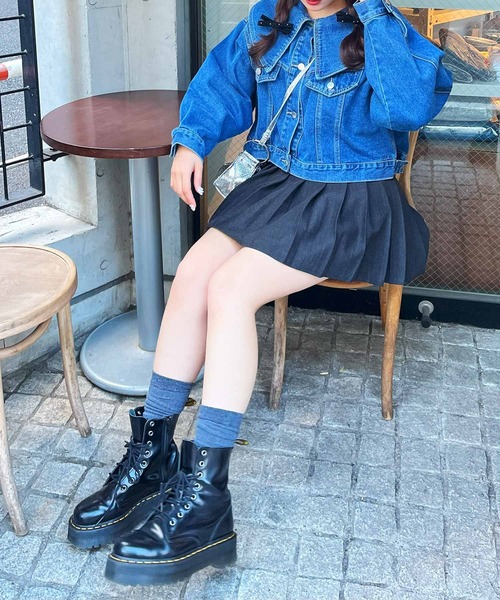 frunco（フランコ）の「ビックカラーデニムジャケット（デニムジャケット・レディース・ブルー・FREE）」の14枚目の写真