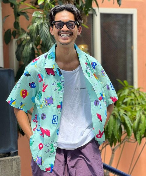 MAGIC NUMBER（マジック ナンバー）の「【MAGIC NUMBER】THE MAGIC NUMBER OPEN COLLAR S/S SHIRT（シャツ/ブラウス・メンズ・ミント/ブラック・LARGE/X-LARGE/MEDIUM）」の13枚目の写真