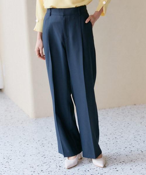 VIS(ビス)の「美HITワンタックストレートパンツ【洗える】(スラックス・レディース・ベージュ/ネイビー/グレー/グリーン・S/M)」の5枚目の写真