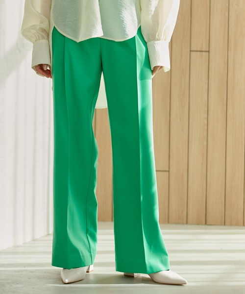 VIS(ビス)の「美HITワンタックストレートパンツ【洗える】(スラックス・レディース・ベージュ/ネイビー/グレー/グリーン・S/M)」の12枚目の写真