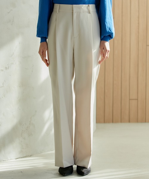 VIS(ビス)の「美HITワンタックストレートパンツ【洗える】(スラックス・レディース・ベージュ/ネイビー/グレー/グリーン・S/M)」の20枚目の写真